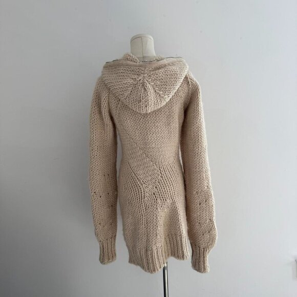 Acne Studios Knit Hooded Dress (Ecru Beige) | Asymmetric 2-Way Zip | Women’s Siz - Picture 3 of 5